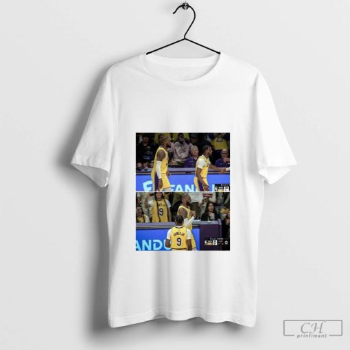 LeBron and Bronny James Los Angeles Lakers Check In Together NBA History 2024-25 Shirt