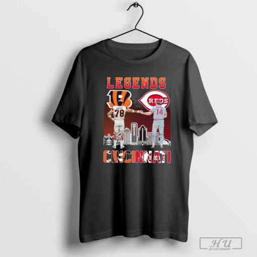 Legends Cincinnati city skyline Munoz Cincinnati Bengals and Rose Cincinnati Reds shirt