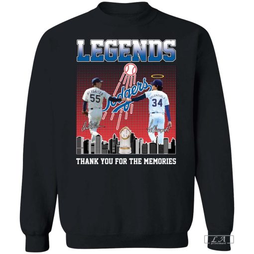 Legends Orel Hershiser Fernando Valenzuela Thank You For The Memories Shirt