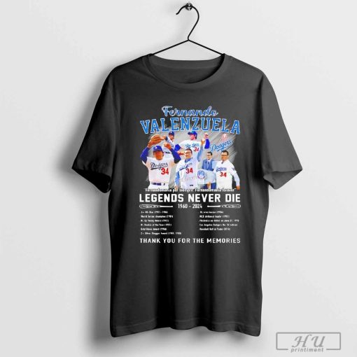 Legends never die Fernando Valenzuela Dodgers 1960 2024 thank you shirt