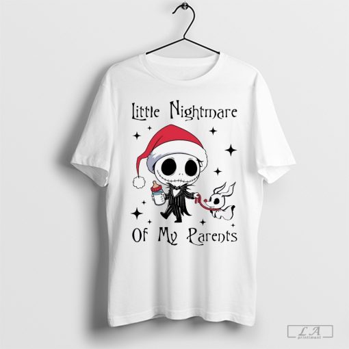 Little Nightmare Of My Parents Jack Skellington Santa Hat Shirt