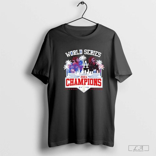 Los Angeles Dodgers 2024 Champions World Series Celebration With Fan T-Shirt