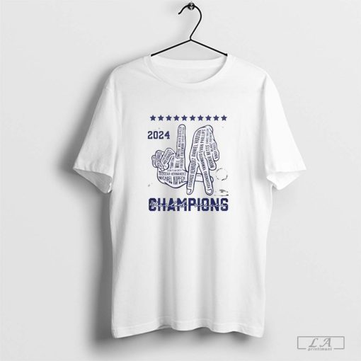 Los Angeles Dodgers 2024 Champions World Series Victory Names Hand T-Shirt