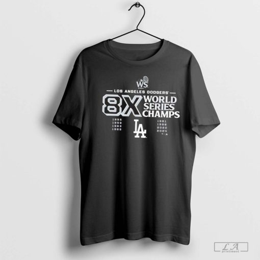 Los Angeles Dodgers 8-Time World Series Champions Logo 2024 T-Shirt