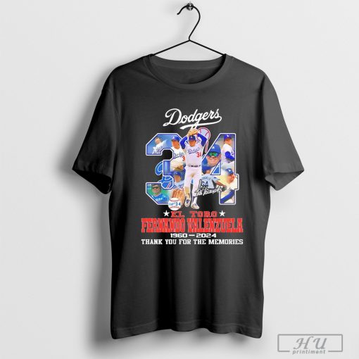 Los Angeles Dodgers El Toro Fernando Valenzuela 1960-2024 Thank You For The Memories Unisex T-Shirt