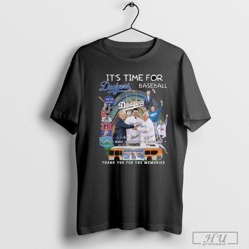 Los Angeles Dodgers It’s Time For Dodgers Baseball Thank You Signatures Shirt