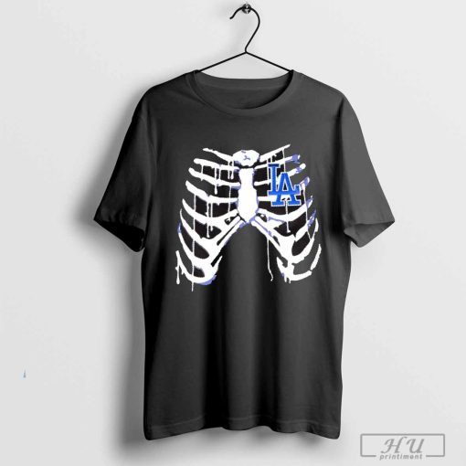 Los Angeles Dodgers MLB rib cage melting heart logo shirt