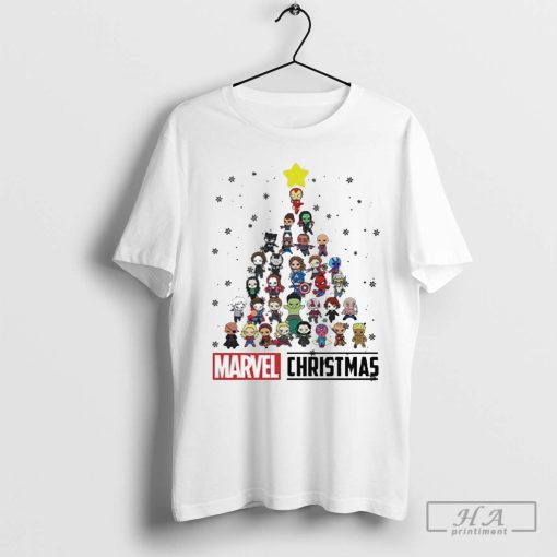 Marvel Studios Avengers Characters Chibi Tree Christmas Shirt