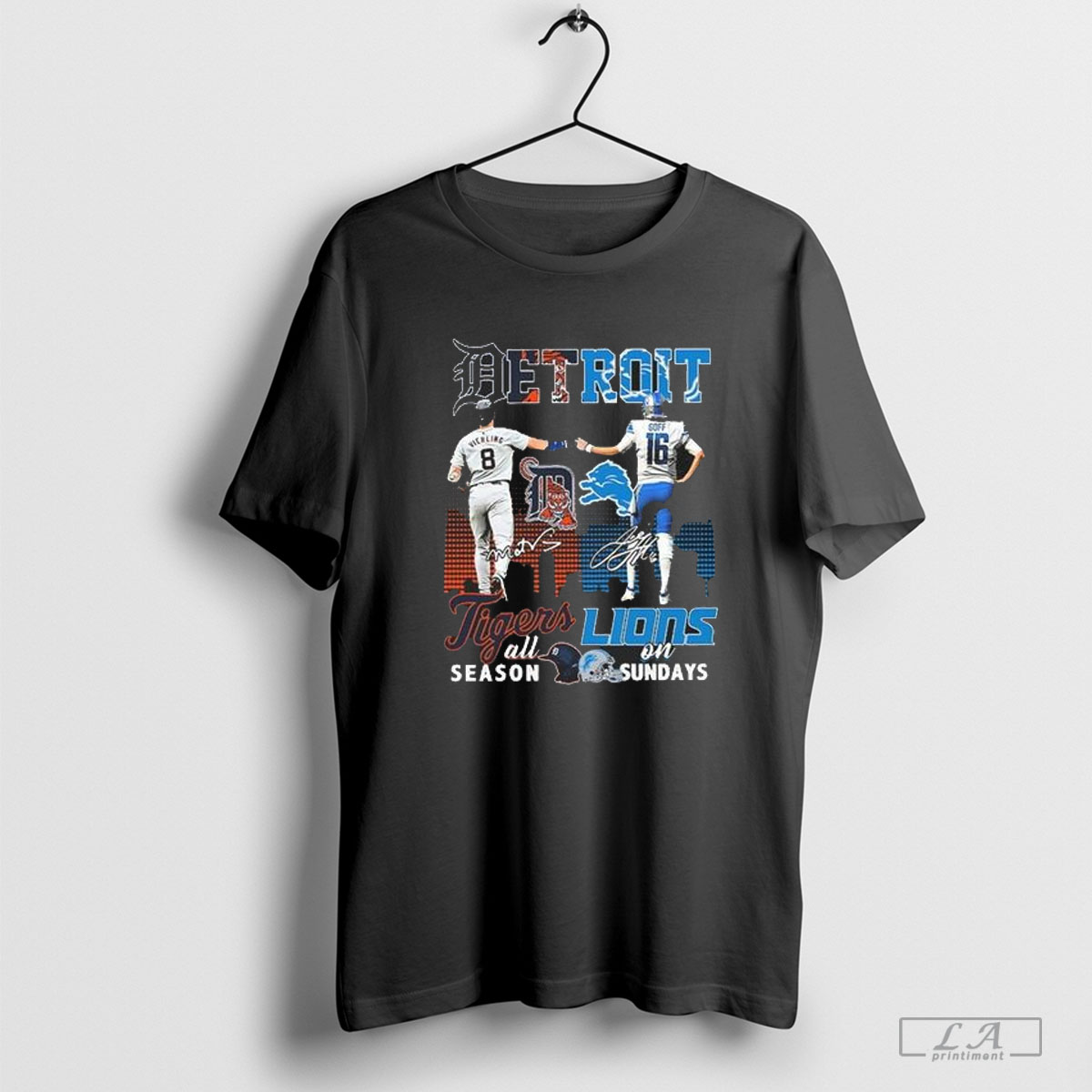 Matt Vierling And Jared Goff Tigers All Season Lions On Sundays Signatures Shirt