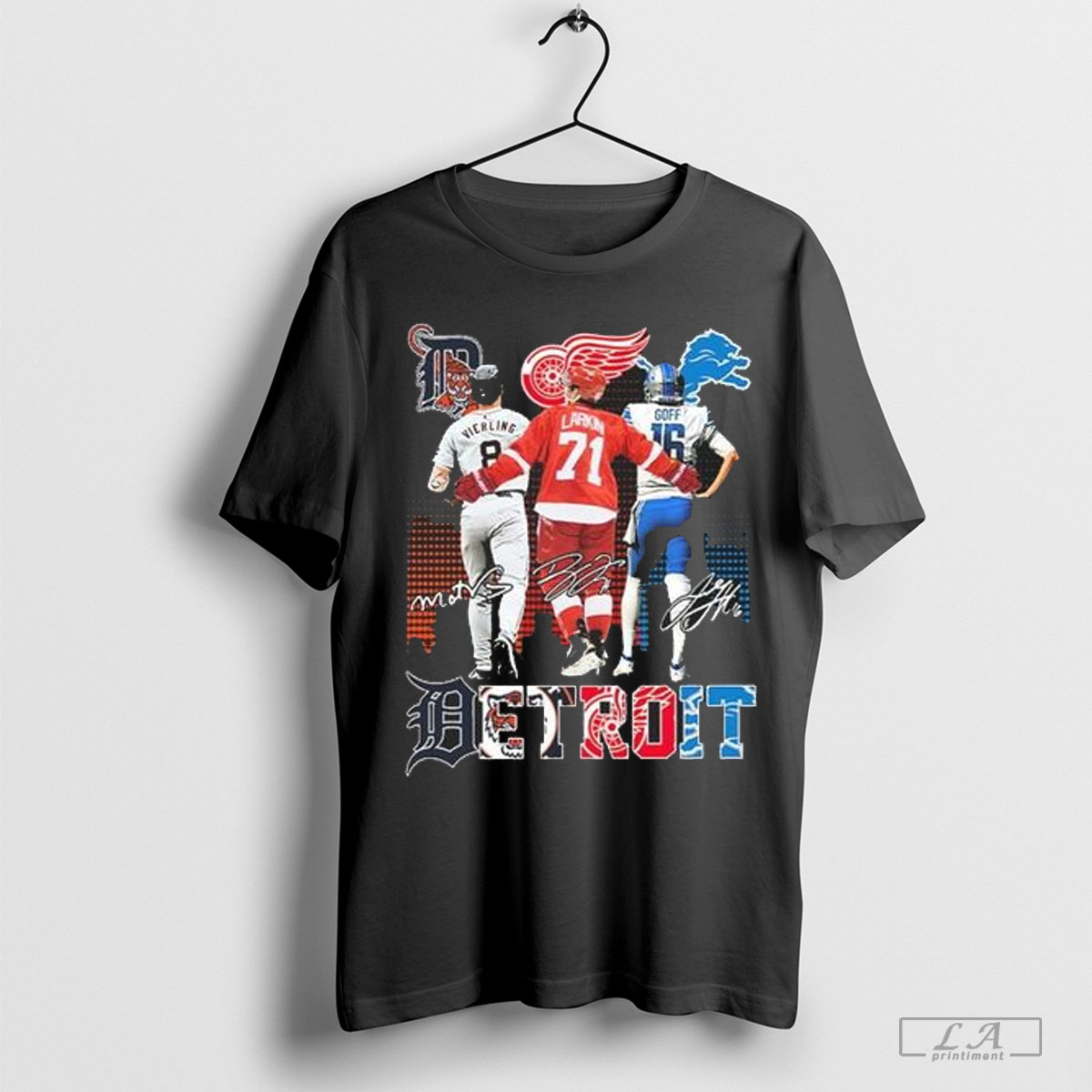 Matt Vierling Dylan Larkin And Jared Goff Detroit Sports Signatures Shirt