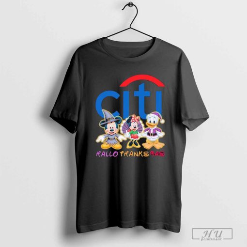 Mickey And Minnie And Donald Duck Disney Citi Bank HalloThanksMas 2024 shirt