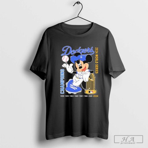 Mickey Mouse Los Angeles Dodgers MLB World Series Champions 2024 T-shirt