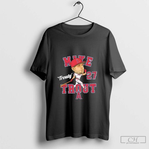 Mike Trout #27 Trouty Los Angeles Angels Player Caricature T-shirt