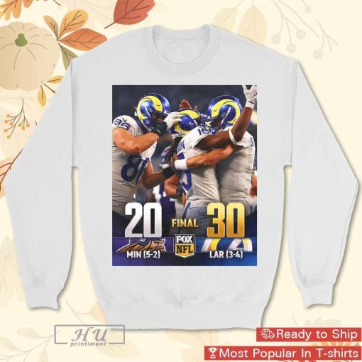 Minnesota Vikings 20-30 Los Angeles Rams Final Score NFL 2024 Poster t-shirt