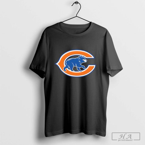 NFL x MLB Chicago Bears X Chicago Cubs Logo Mash Shirt