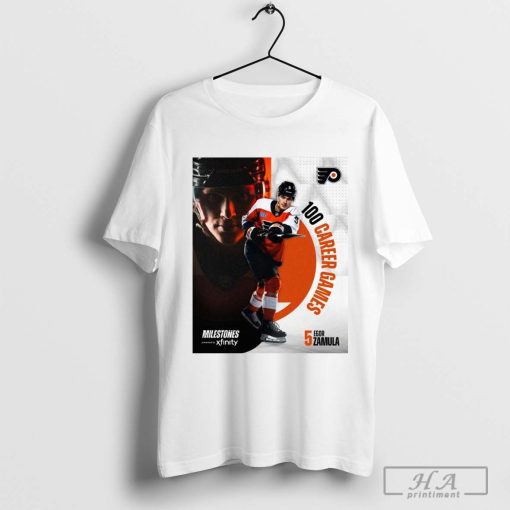 NHL Philadelphia Flyers Egor Zamula 100 Career Games T-shirt