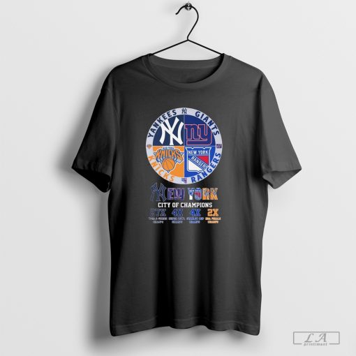 New York City Of Champions Yankees Giants Rangers And Knicks Shirt