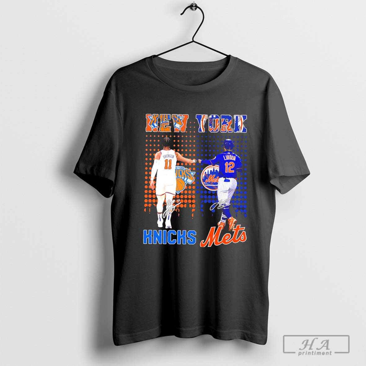 New York Knicks Jalen Brunson X New York Mets Francisco Lindor Skyline Shirt