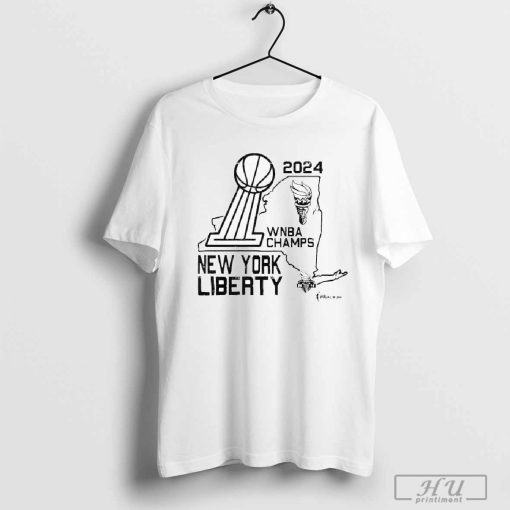 New York Liberty Stadium WNBA Finals ’24 Champions Hometown Trophy T-Shirts