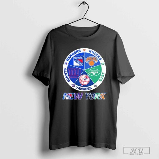 New York Rangers, Knicks, Jets, Yankees And Giants New York New York Sports Logo Shirt