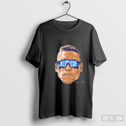 New York Yankees Aaron Judge big head sunglasses signature shirt