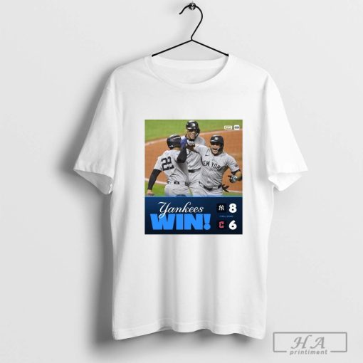 New York Yankees Win 8-6 Cleveland Guardians Final Score NLCS MLB 2024 Poster T-shirt