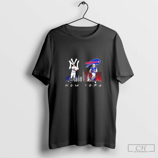 New York Yankees and Buffalo Bills The Friends The Proud skyline signatures shirt