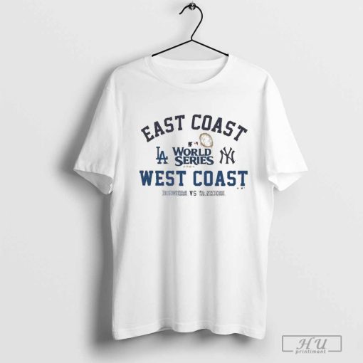 New York Yankees vs. Los Angeles Dodgers East Coast West Coast 2024 World Series T-Shirts