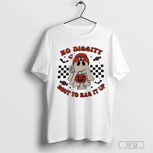 No Diggity Bout To Bag It Up Cute Ghost Halloween Shirt