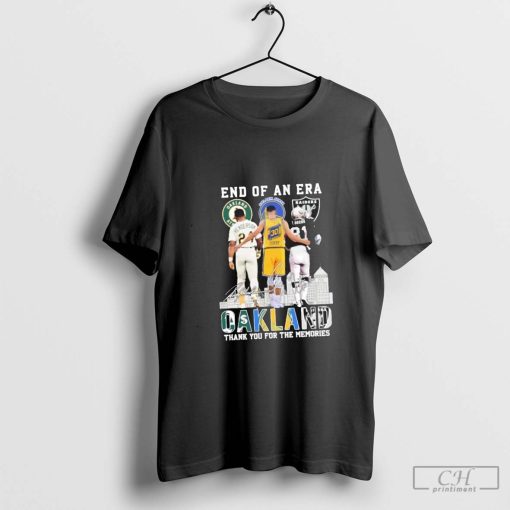 Oakland sports teams end of an era thank you for the memories signatures shirt