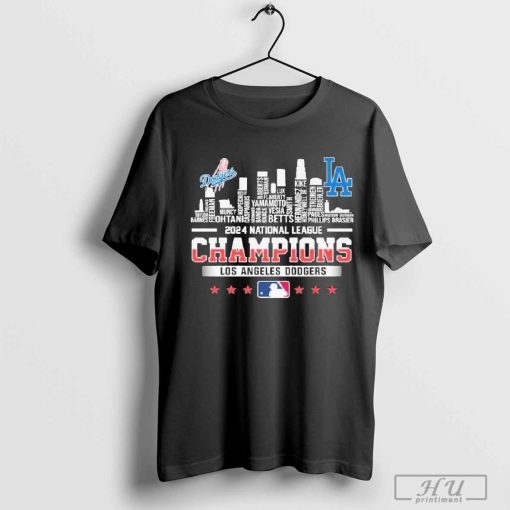 Official 2024 National League Winner Los Angeles Dodgers Skyline Of LA City shirt