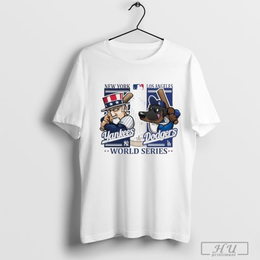 Official 2024 World Series New York Yankees Dandy vs Mascot Los Angeles Dodgers Matchup Shirt