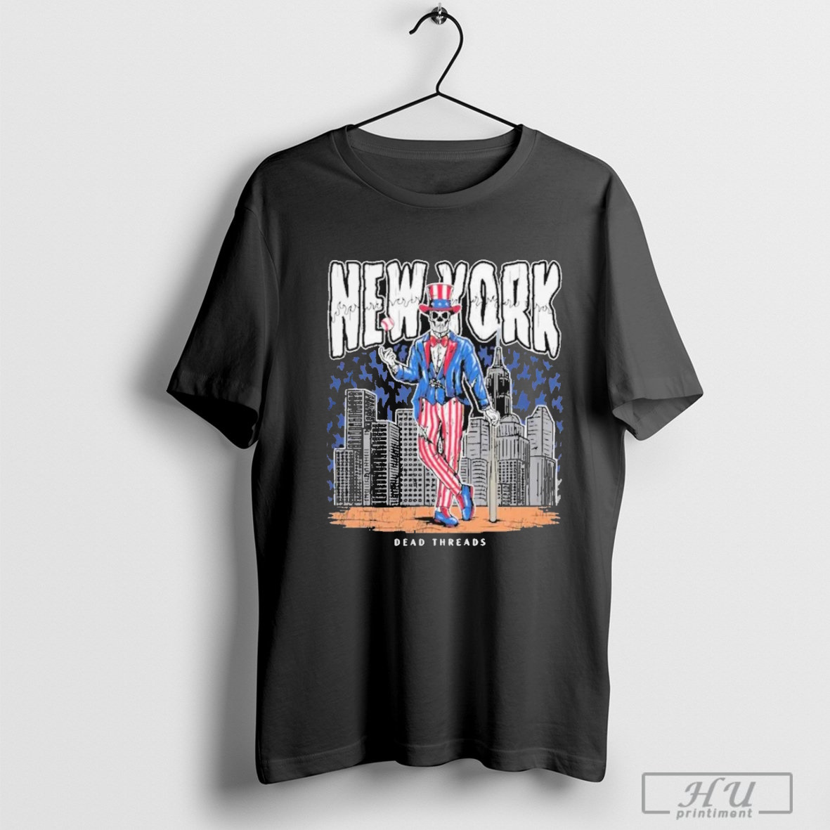 Official Dead Threads Shop New York Mets Skull T Shirt