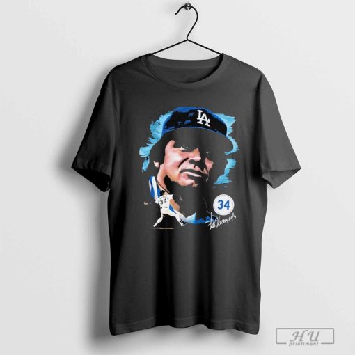 Official Fernando Valenzuela Black Los Angeles Dodgers Portrait