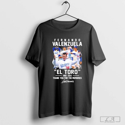 Official Fernando Valenzuela El Toro 1960-2024 Thank You For The Memories T- Shirt