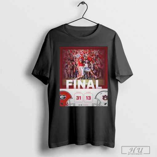 Official Georgia Bulldogs wins 31 13 Auburn Tigers football 2024 game final score shirt