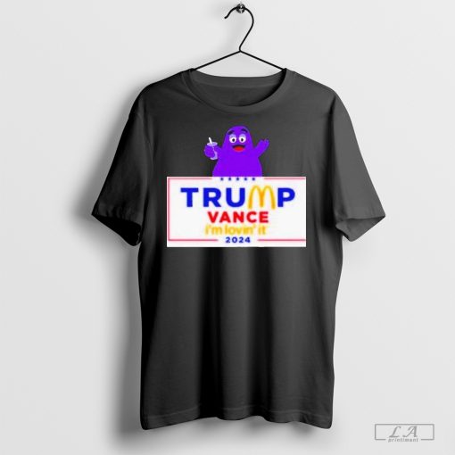 Official Grimace Trump Vance McDonalds 2024 I'm Lovin' It Shirt