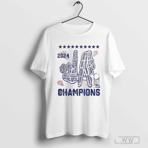 Los Angeles Dodgers 2024 Champions World Series Victory Hands Names Players Shirt