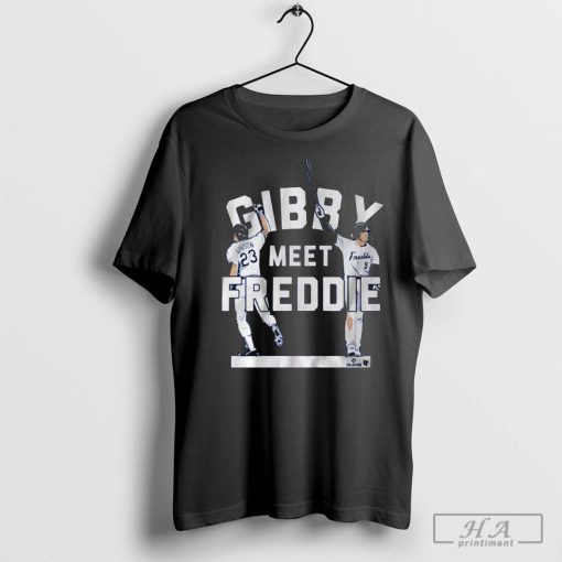 Official Los Angeles Dodgers MLB Kirk Gibson & Freddie Freeman Gibby Meet Freddie T-shirt