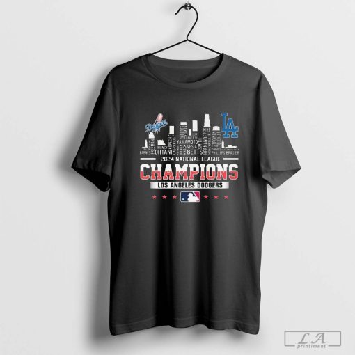 Official National League Champions 2024 Los Angeles Dodgers Skyline Shirt