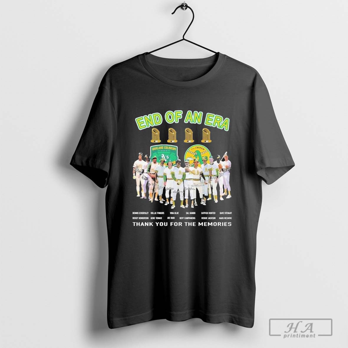 Official Oakland Athletics End Of An Era Thank You For The Memories T Shirt