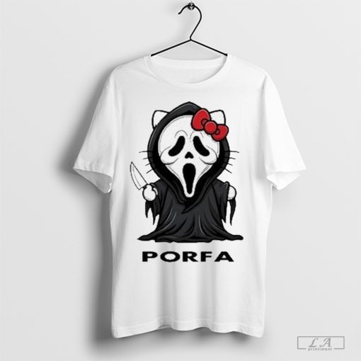 Official Por Favor Porfa Hello Kitty Ghost Halloween Shirt