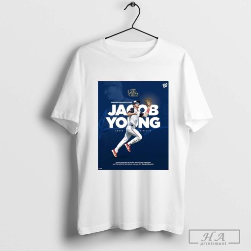 Official Poster 2024 Rawlings Gold Glove Jacob Young Washington Nationals Award Finalist T-shirt