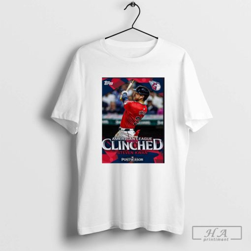 Official Steven Kwan Cleveland Guardians American League Central Clinched MLB Postseason 2024 Poster T-shirt