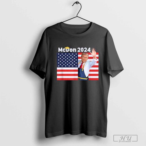 Trump french fries mcdonald’s 2024 American flag maga T-shirt