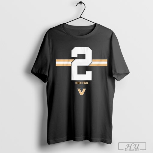 Official Vanderbilt Commodore Football Diego Pavia 2 Stripe t-shirt