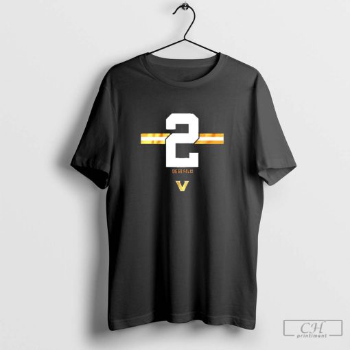 Official Vanderbilt Football Diego Pavia 2 Stripe Official T Shirt