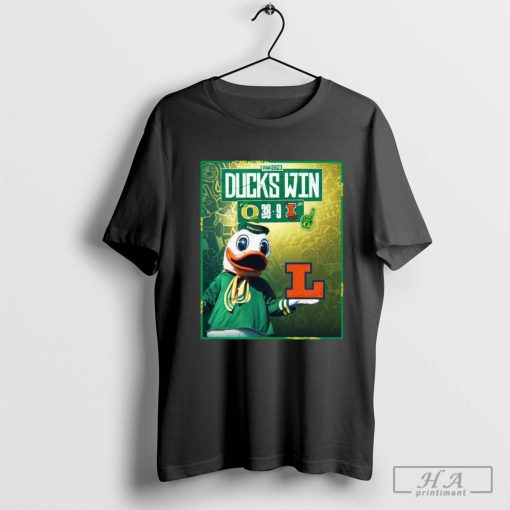 Oregon Ducks Win 38 9 Illinois Fighting Illini Finals Score Gameday Shirt