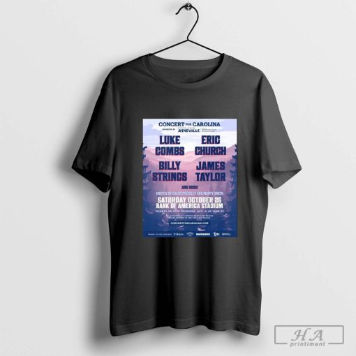 Original Concert For Carolina October 26, 2024 Bank Of America Stadium T-shirt