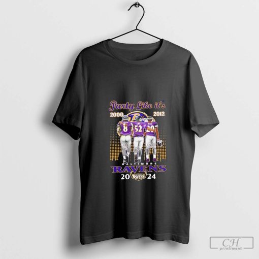 Party like it’s 2000 2012 Baltimore Ravens 2024 city skyline signatures shirt